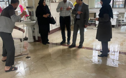 بازدید ریاست و مسئولین دانشکده از وقوع آبگرفتگی در بخش آموزشی درمانی دانشکده